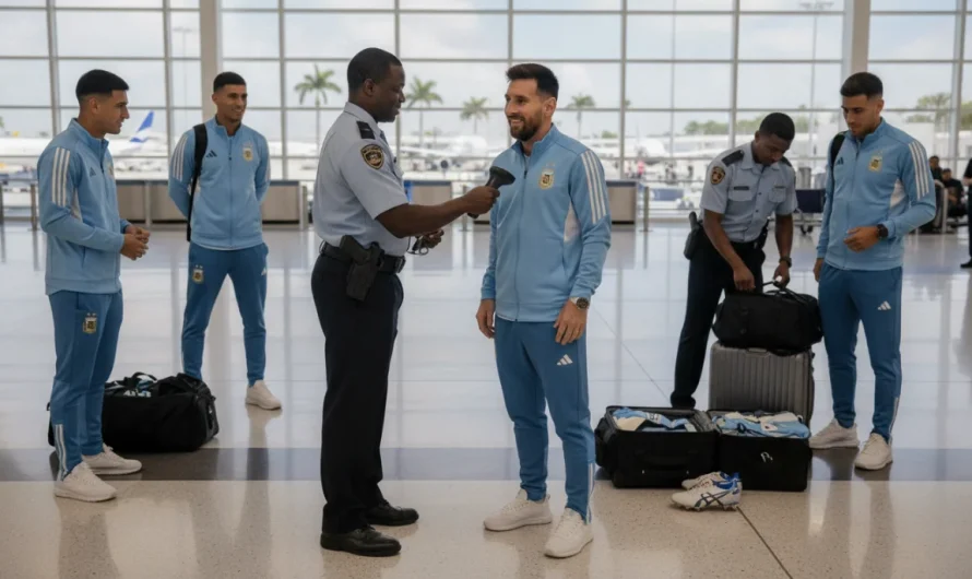 Arjantinli Yıldızın Miami’deki Garip Havalimanı Anları